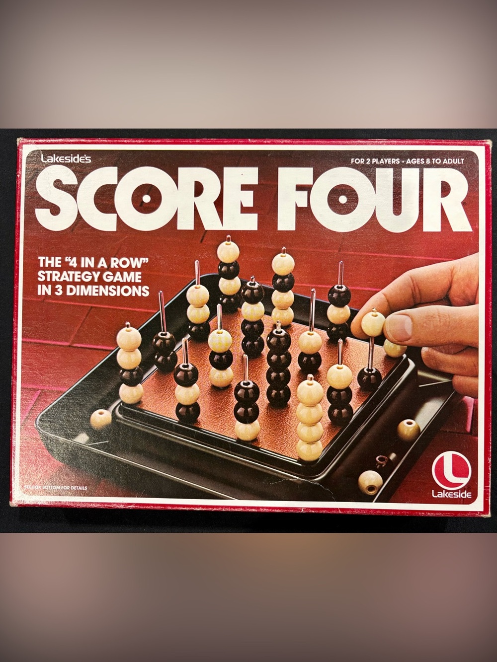 Vintage 1978 Lakeside Score Four 3D Strategy Game Complete Bead Board Game Retro